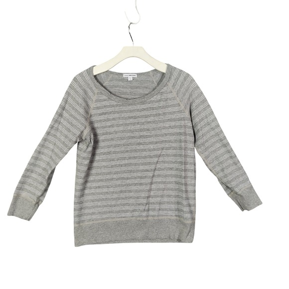 Standard James Perse Striped Pullover Sweater Long Sleeve Gray Women Size 3 US L - Picture 1 of 8